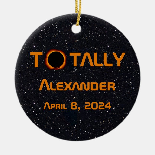 Totally Personal 2024 Solar Eclipse  Ceramic Ornament (Front)