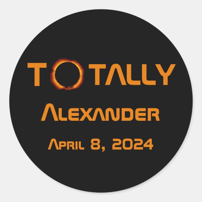 Totally Personal 2024 Solar Eclipse  Classic Round Sticker (Front)