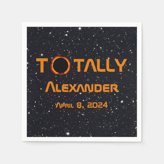 Totally Personal 2024 Solar Eclipse  Napkin (Front)