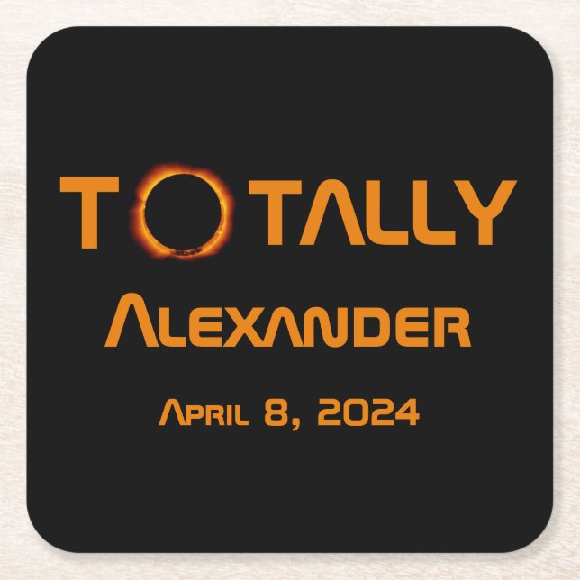Totally Personal 2024 Solar Eclipse  Square Paper Coaster (Front)