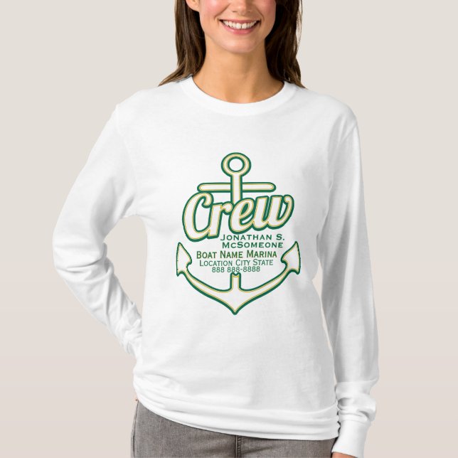 Totally Personalised Crew Anchor Nautical Tee (Front)