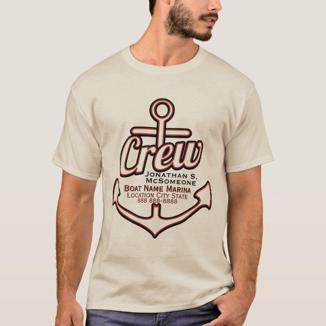 Totally Personalised Crew Anchor Nautical Tee (Front)