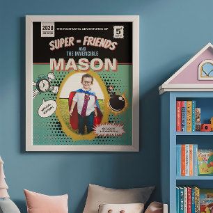 Totally Personalised Retro Comic Superhero Poster