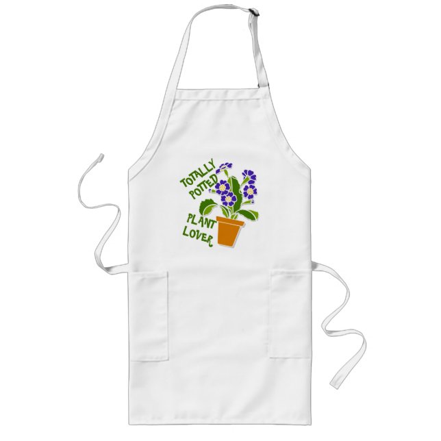 Totally Potted Plant Lover Humourous Funny Long Apron (Front)