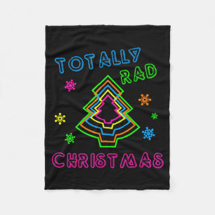 Totally Rad Christmas - 80s Retro Christmas Fleece Blanket