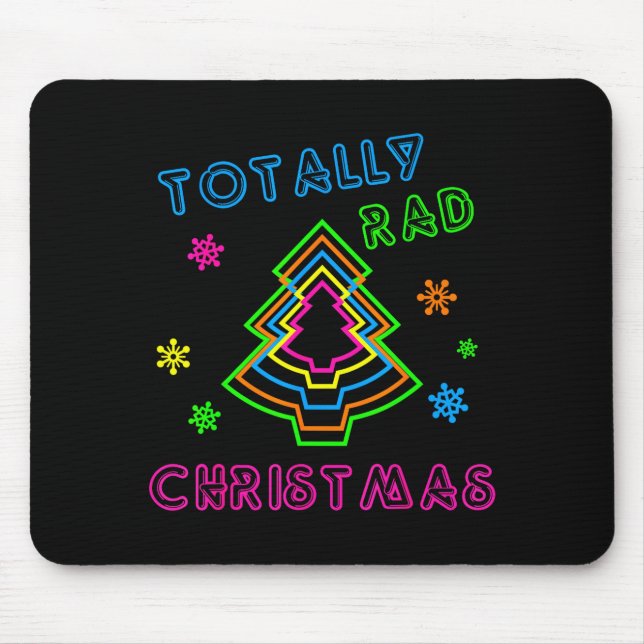 Totally Rad Christmas - 80s Retro Christmas  Mouse Pad (Front)