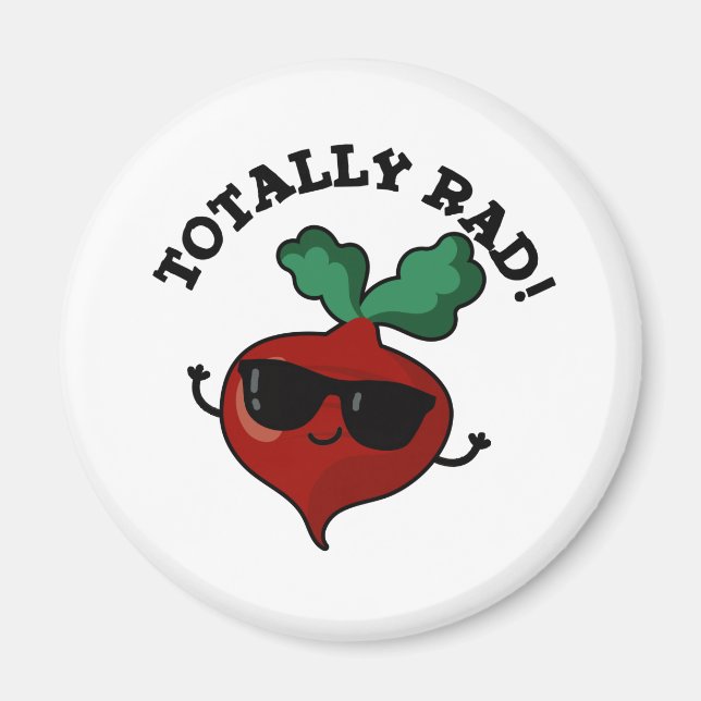 Totally Rad Funny Veggie Radish Pun  Magnet (Front)