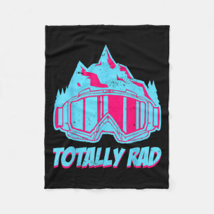 Totally Rad, Goggles Retro Ski Vintage 80s 90s Ski Fleece Blanket