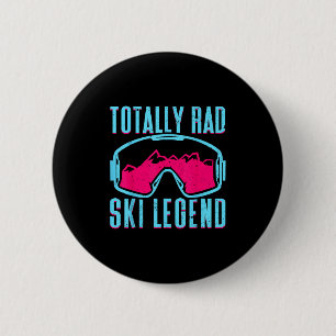 Totally Rad, Retro Ski Goggles Vintage 80s 90s Ski 6 Cm Round Badge