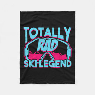 Totally Rad Ski Legend Retro Vintage 80s 90s Skiin Fleece Blanket