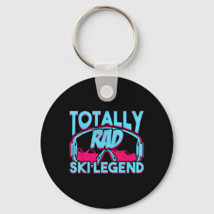 Totally Rad Ski Legend Retro Vintage 80s 90s Skiin Key Ring