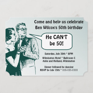 Totally Retro and Fun 50th Birthday Party Invitation