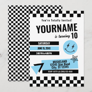 Totally Retro Birthday Invitation (Turq)