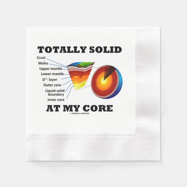 Totally Solid At My Core Layers Of The Earth Napkin (Front)