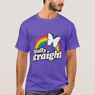 TOTALLY STRAIGHT BUTTERFLY - WHITE - (2).png T-Shirt