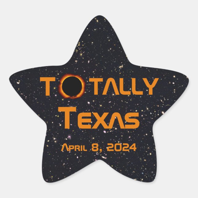Totally Texas 2024 Solar Eclipse Star Sticker (Front)