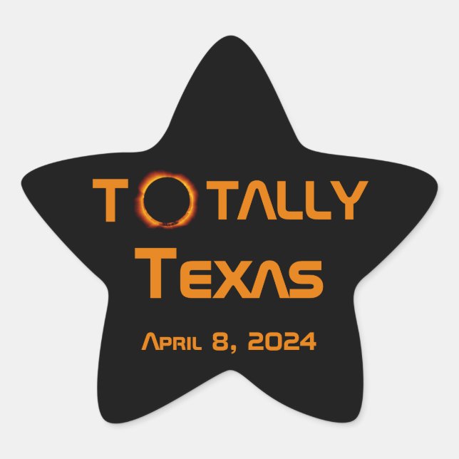 Totally Texas 2024 Solar Eclipse Star Sticker (Front)