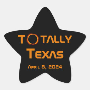 Totally Texas 2024 Solar Eclipse Star Sticker