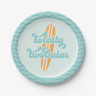 Totally Twobular Surf Beach 2nd Birthday Paper Plate