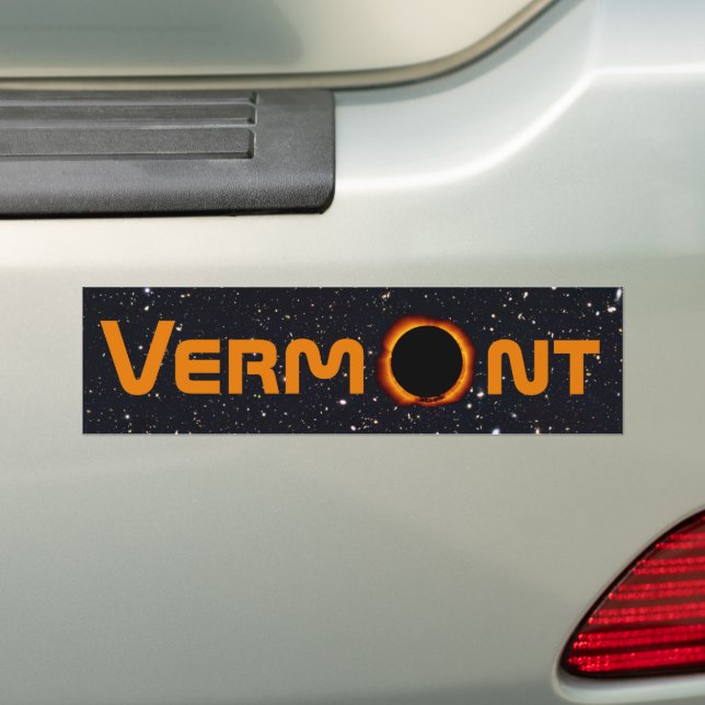 Totally Vermont 2024 Solar Eclipse  Bumper Sticker (On Car)
