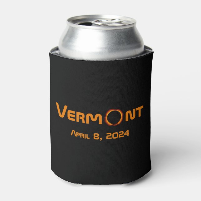 Totally Vermont 2024 Solar Eclipse  Can Cooler (Can Front)