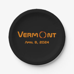 Totally Vermont 2024 Solar Eclipse Paper Plate