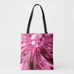 Tote Abstract Lines Purple Flower Bag