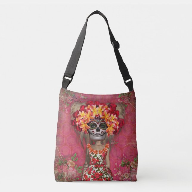 Tote art bag - Sugar Skull 1 (Front)