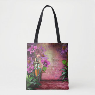 Tote art bag - Where hope grows miracles blossom