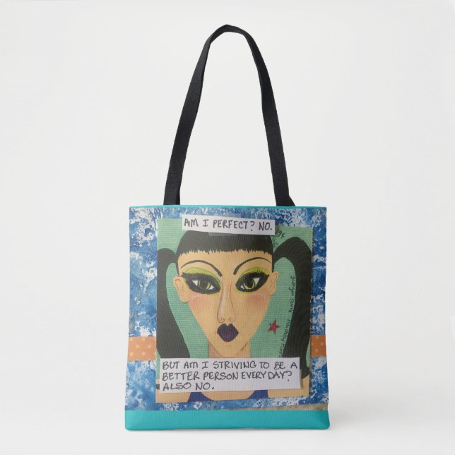 Tote bad- AM I PERFECT? No. Bag (Front)
