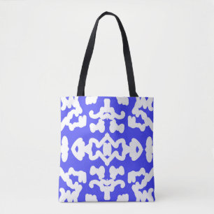 Tote Bag, A seamless elegant white & blue design Bag