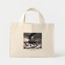 Tote Bag - American Railroad Scene: Snowbound