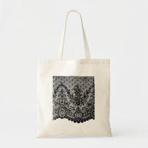 TOTE BAG ANTIQUE LACE PATTERN CUSTOM NAME