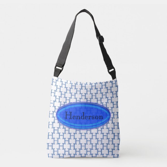 Tote Bag (ao) - Blue Nameplate and Initial (Front)