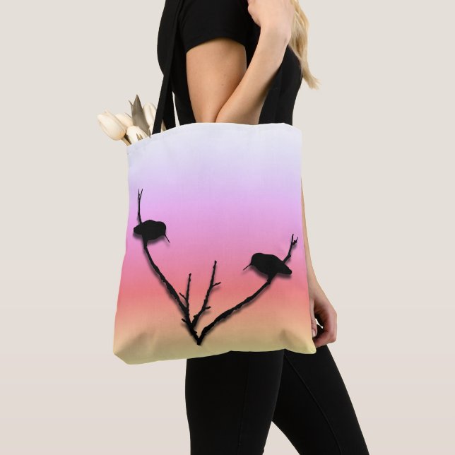 Tote Bag (ao) - Hummingbirds on Bare Tree Branches (Close Up)
