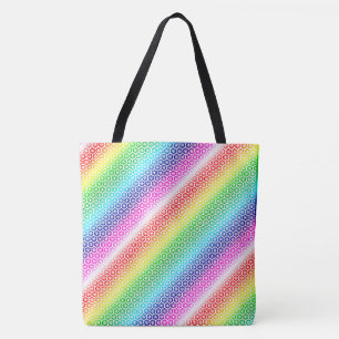 Tote Bag (ao) - Prismatic Colors in Octagon Patter