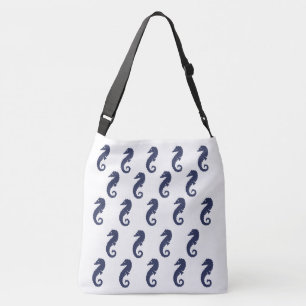 Tote Bag (ao) - Sea Horses in Blue