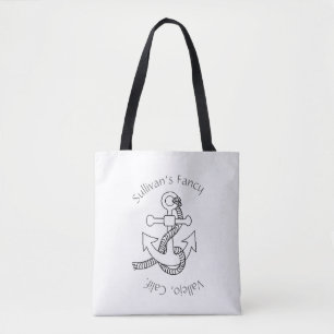 Tote Bag (ao) - Ship Anchor with Curved Text