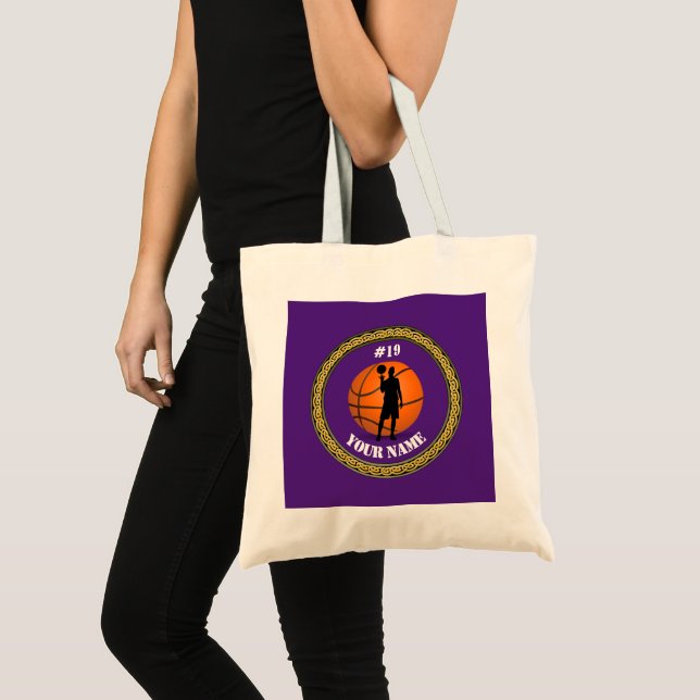 Tote Bag Basketball Player - Add Name & Number (Front (Product))