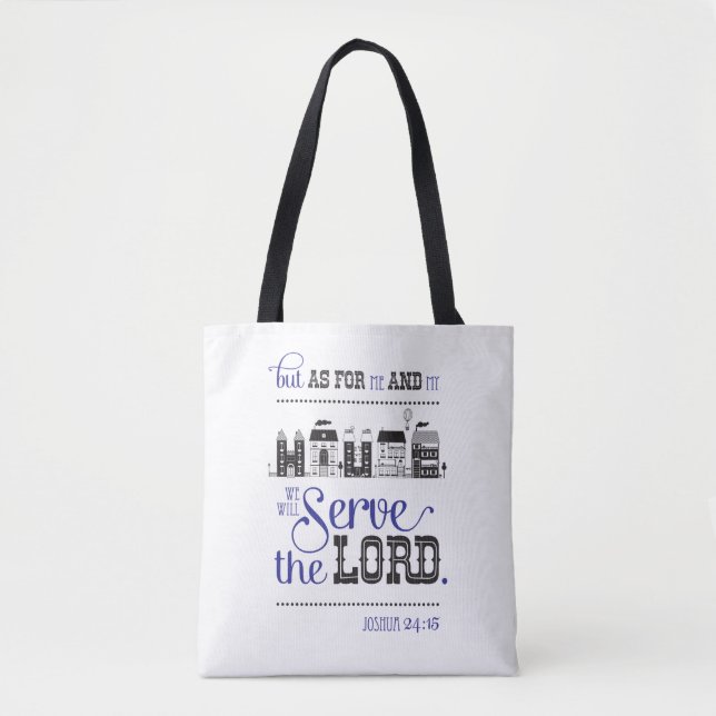 Tote bag bible scripture inspired joshua 24 (Front)
