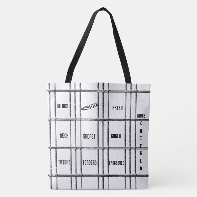 Tote Bag Black & White More Chicken (Front)