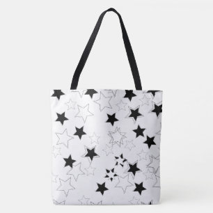 Tote Bag Black & White Stars