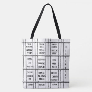 Tote Bag Black & White Vegetables