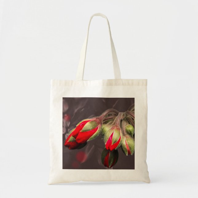 Tote Bag Bloom Red And Dark (Front)