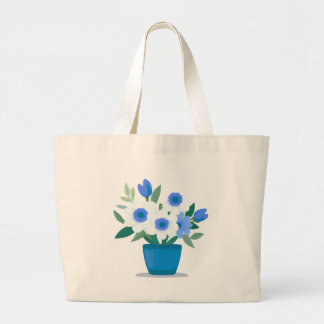 Tote Bag-Blue Flower Design