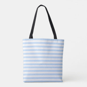 Tote Bag, Blue & White Stripe Horizontal Bag