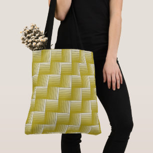 Tote Bag - Brass Yellow Optical Illusion Maze