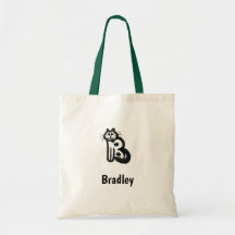 Tote Bag - Cat Letter B with Name
