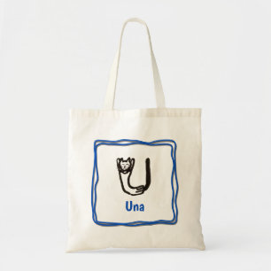 Tote Bag - Cat Letter U with Name in Frame