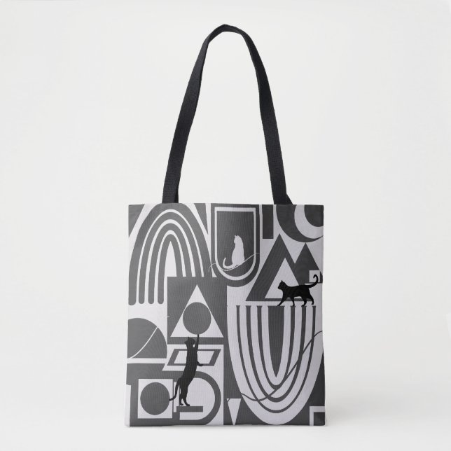 Tote bag Cats Black and White Artistic Cats (Front)